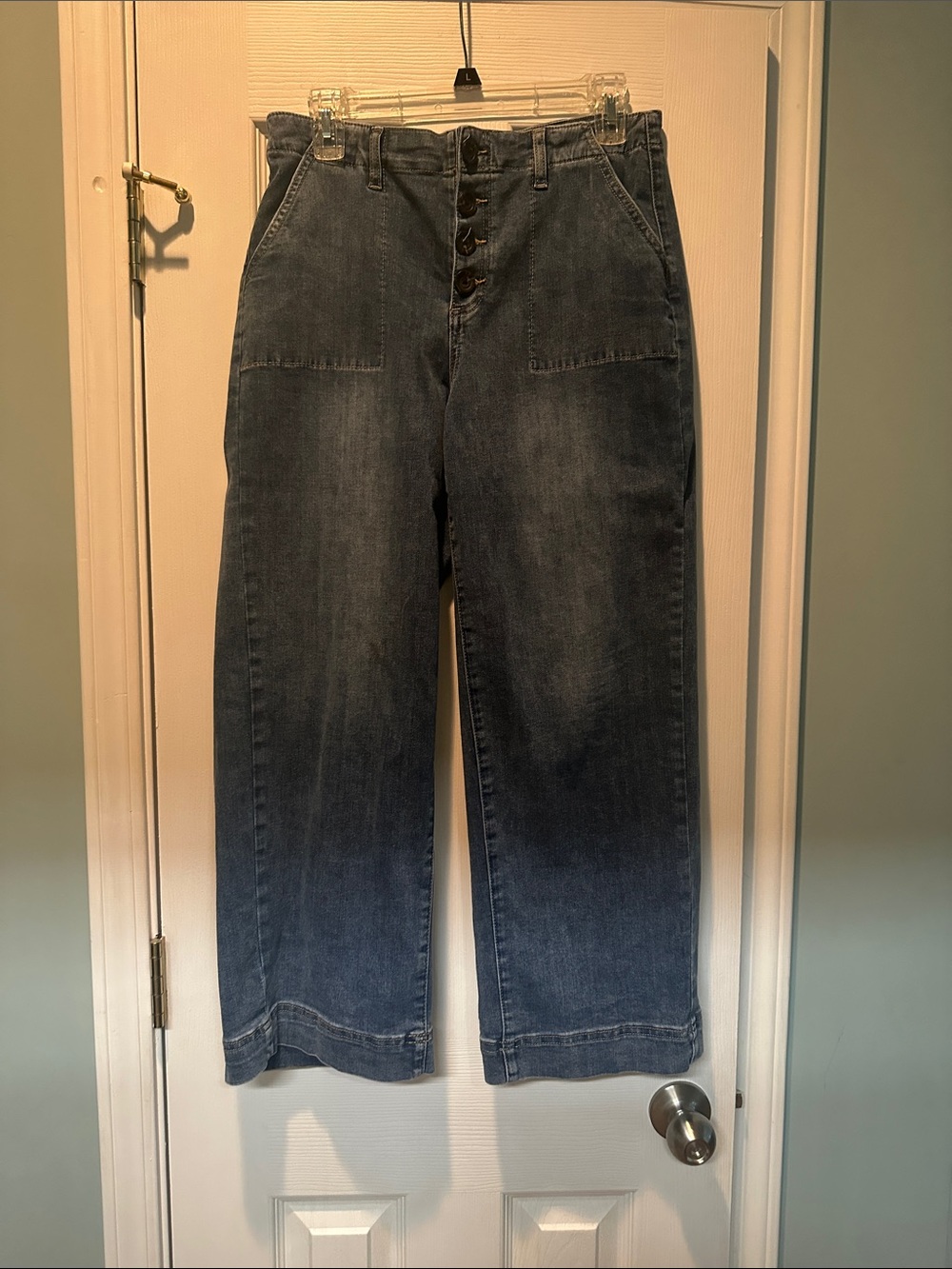 Tribal Straight-Leg High Waist Jeans - Dark Blue